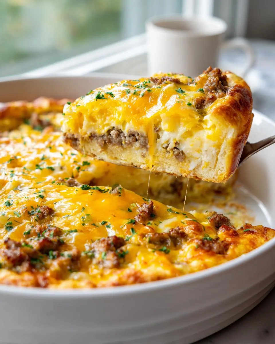 crescent roll breakfast casserole - detail 2