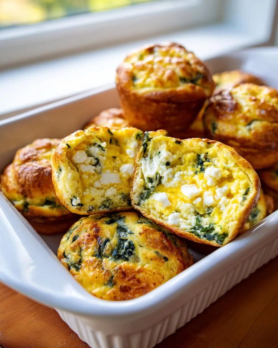 eggs spinach feta muffins - detail 3