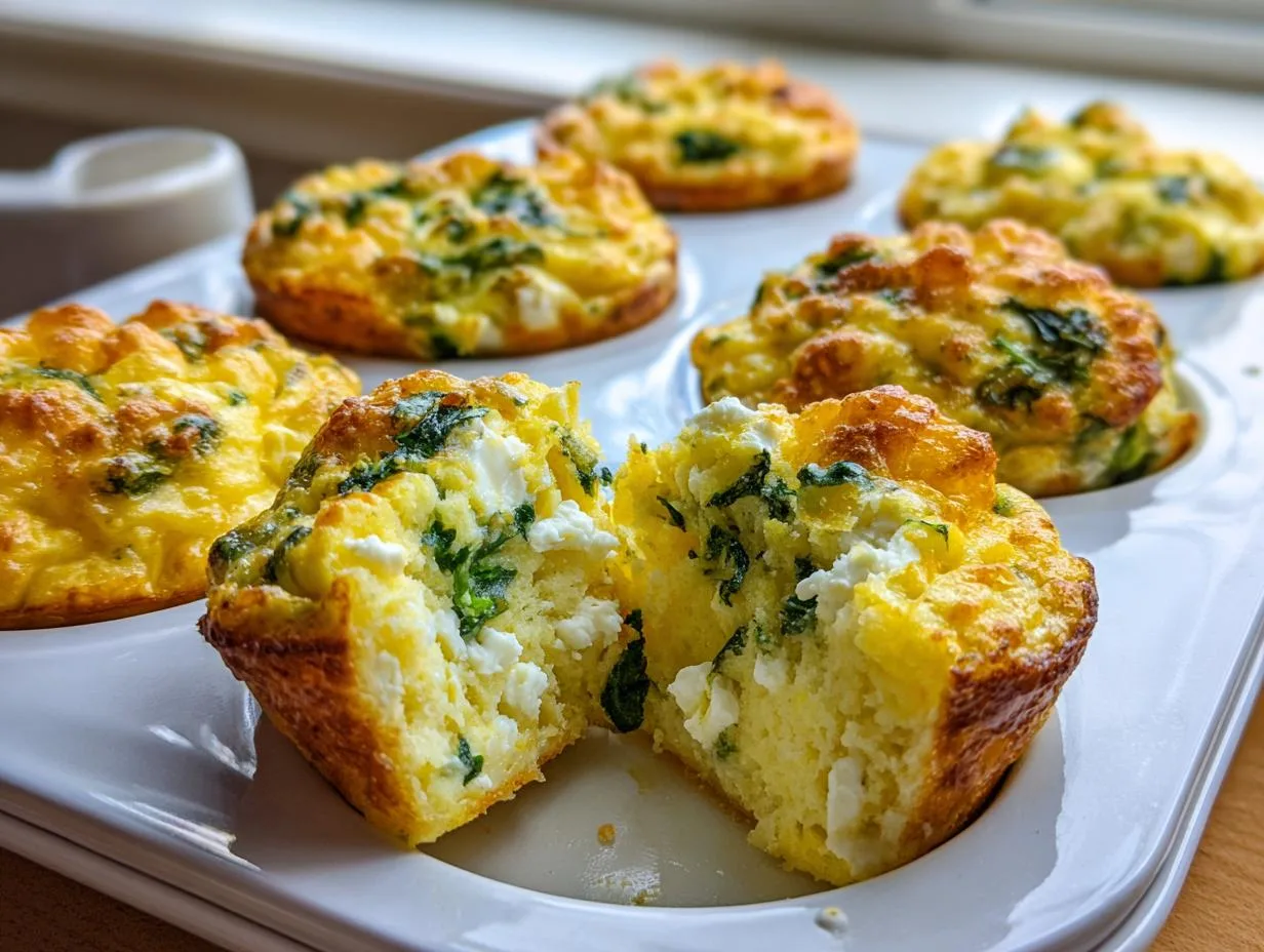 6 Protein-Packed Eggs Spinach Feta Muffins in 30 Minutes