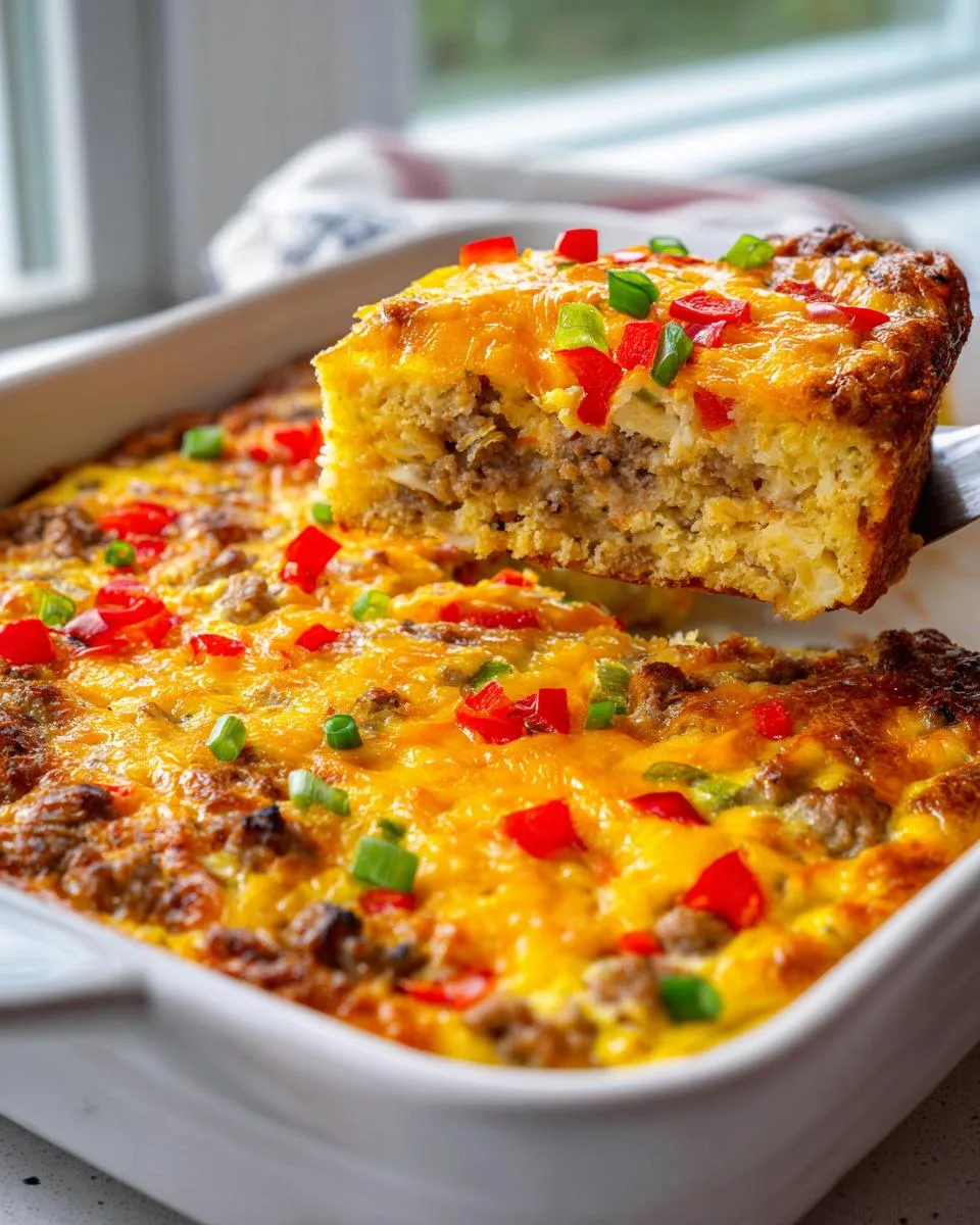 hashbrown filling breakfast casserole - detail 1