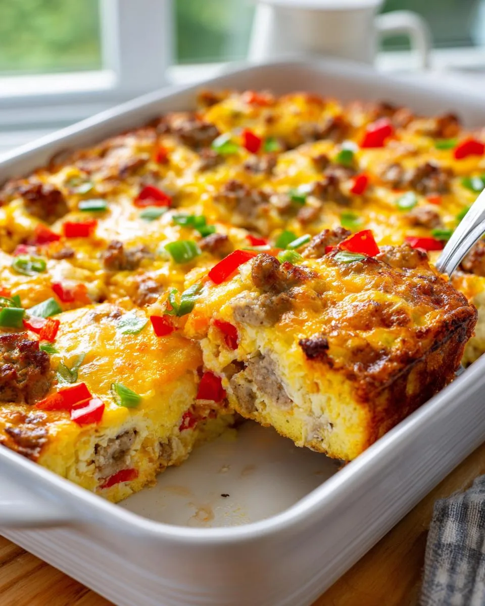 hashbrown filling breakfast casserole - detail 2