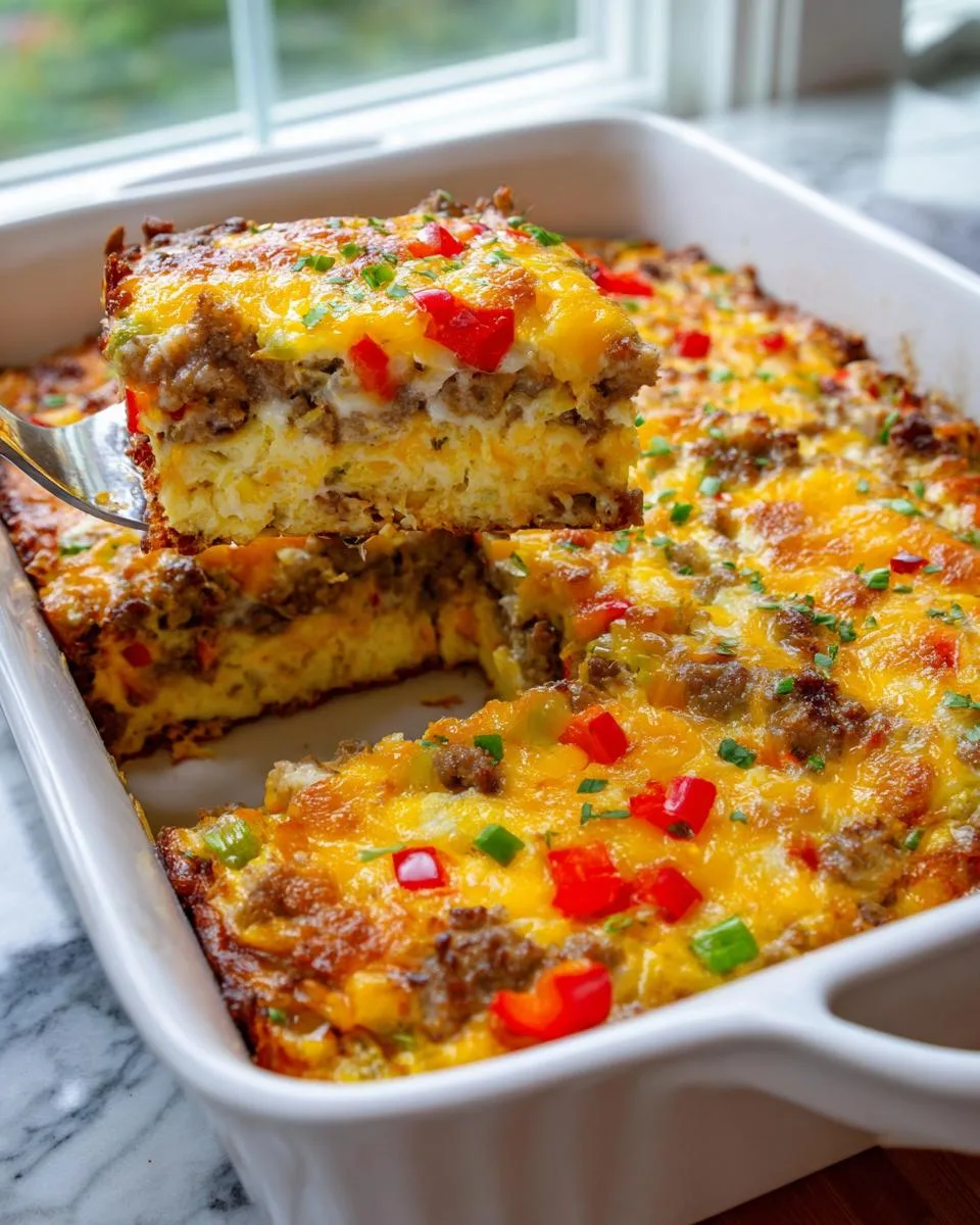 hashbrown filling breakfast casserole - detail 3