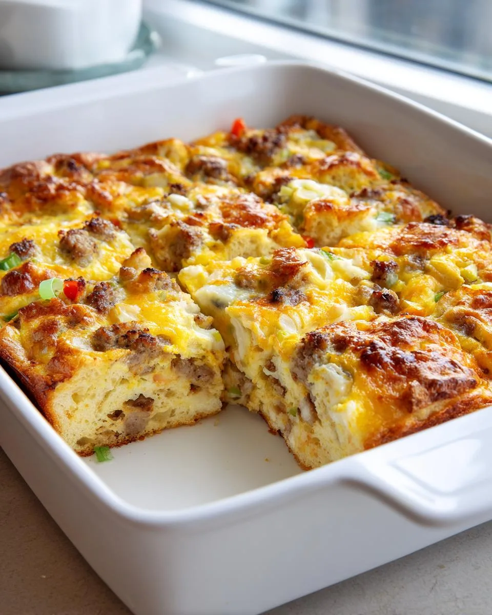 make-ahead breakfast casserole - detail 1
