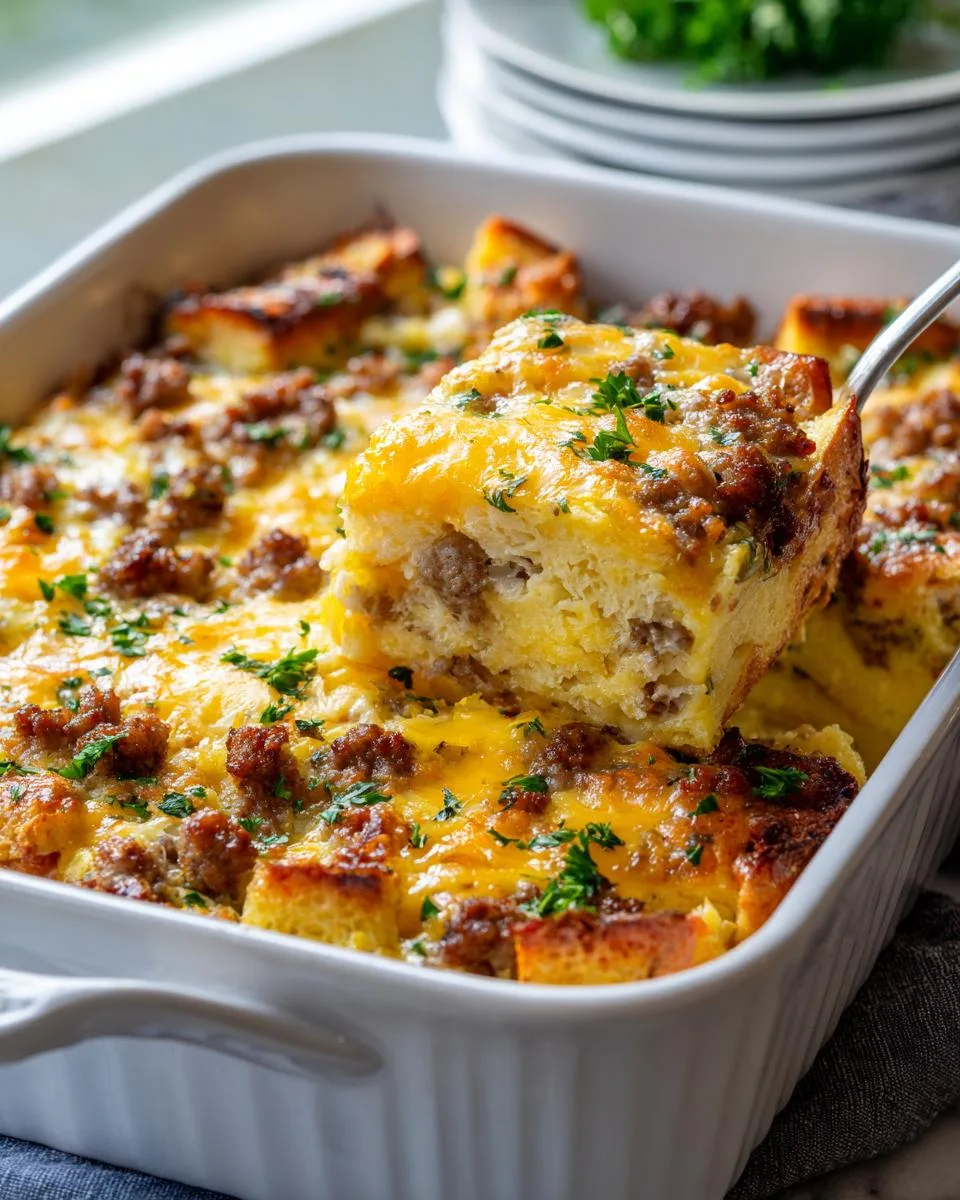 overnight breakfast strata casserole - detail 3