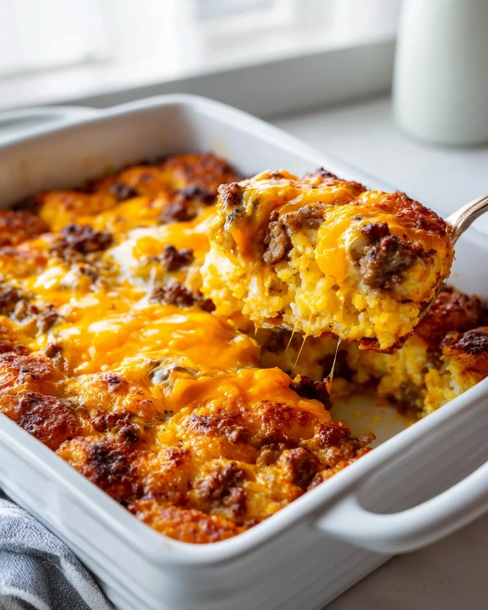 sausage tater tot casserole - detail 3