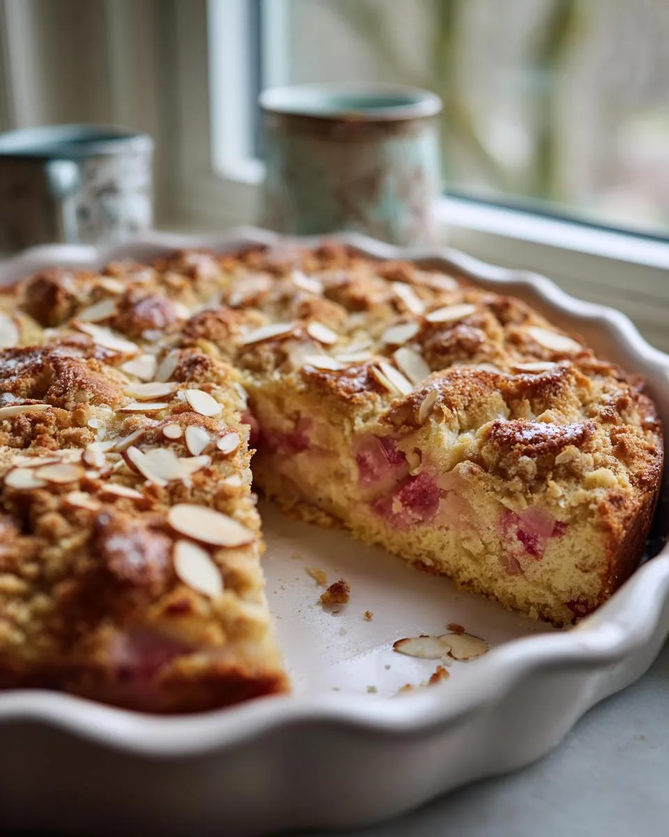 Almond Rhubarb Coffee Cake Recipe - detail 1