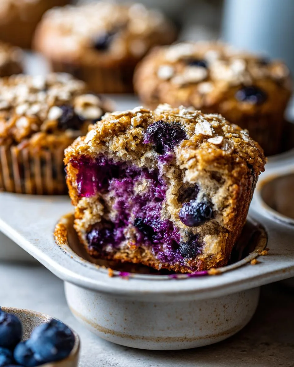 Blueberry Oat Breakfast Muffins - detail 1