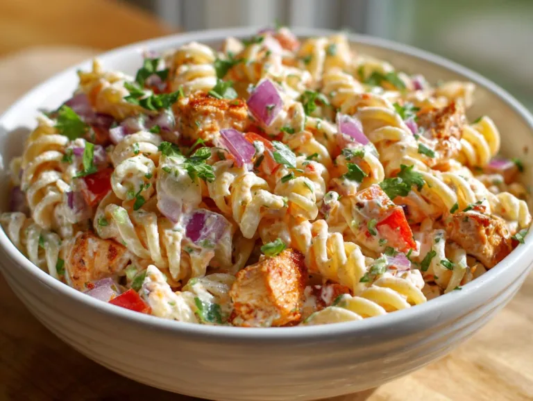 Buffalo Chicken Ranch Pasta Salad