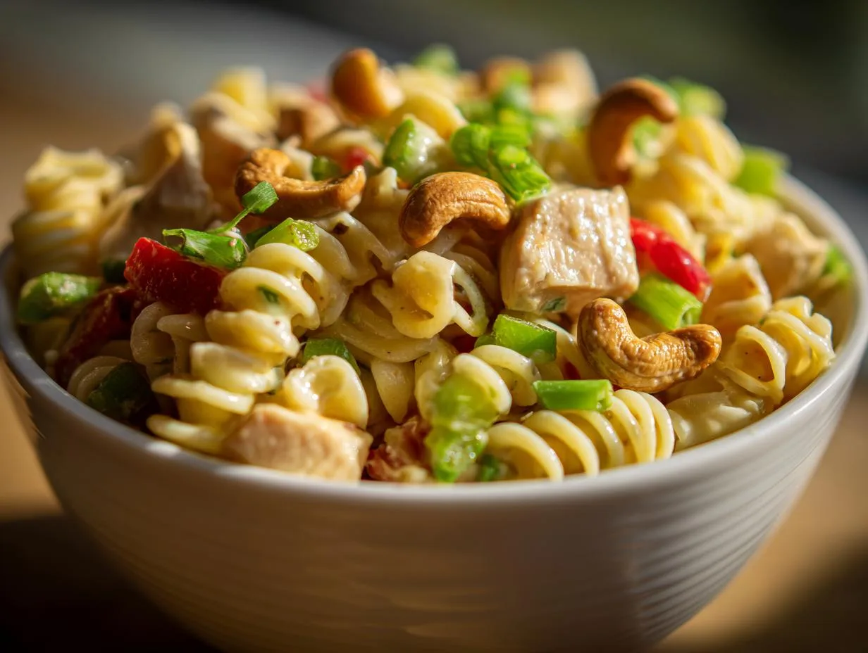 Irresistible Cashew Chicken Pasta Salad Bowl in 20 Minutes