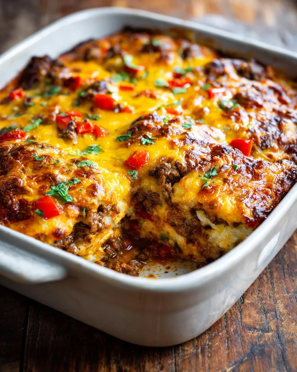Cheesy Beef Enchilada Casserole - detail 2