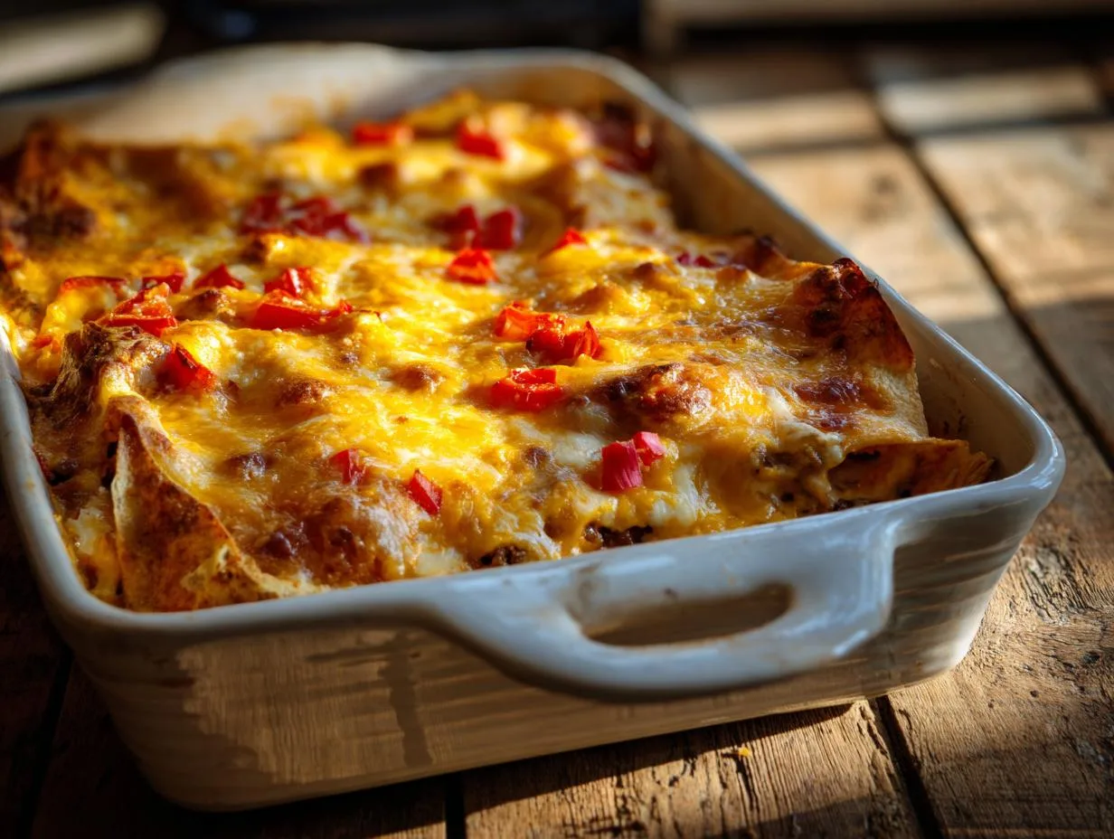 Irresistible Cheesy Beef Enchilada Casserole in 30 Minutes