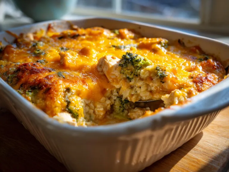 Cheesy Chicken Broccoli Rice Bake