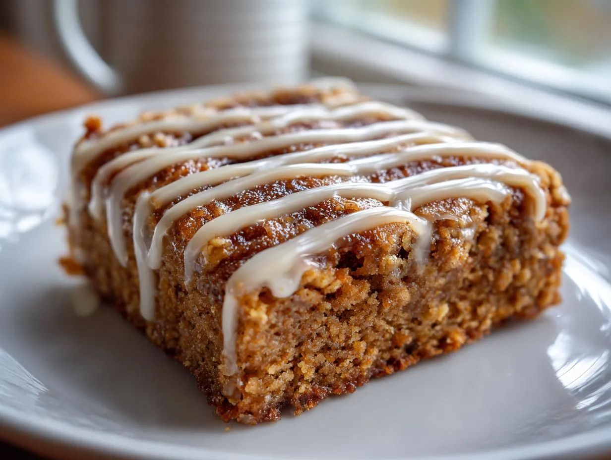 Irresistible Cinnamon Roll Baked Oatmeal Squares