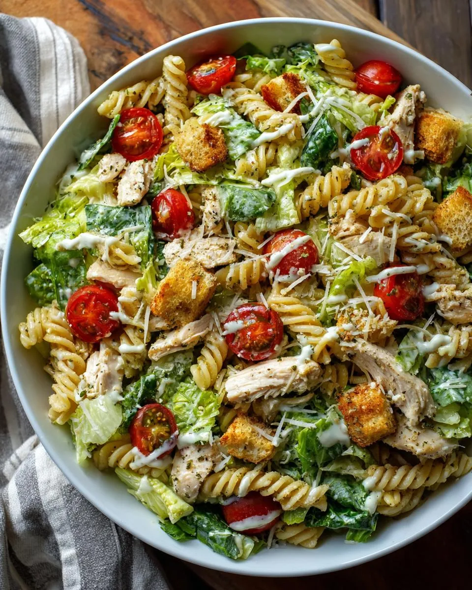 Easy Chicken Caesar Pasta Salad - detail 1