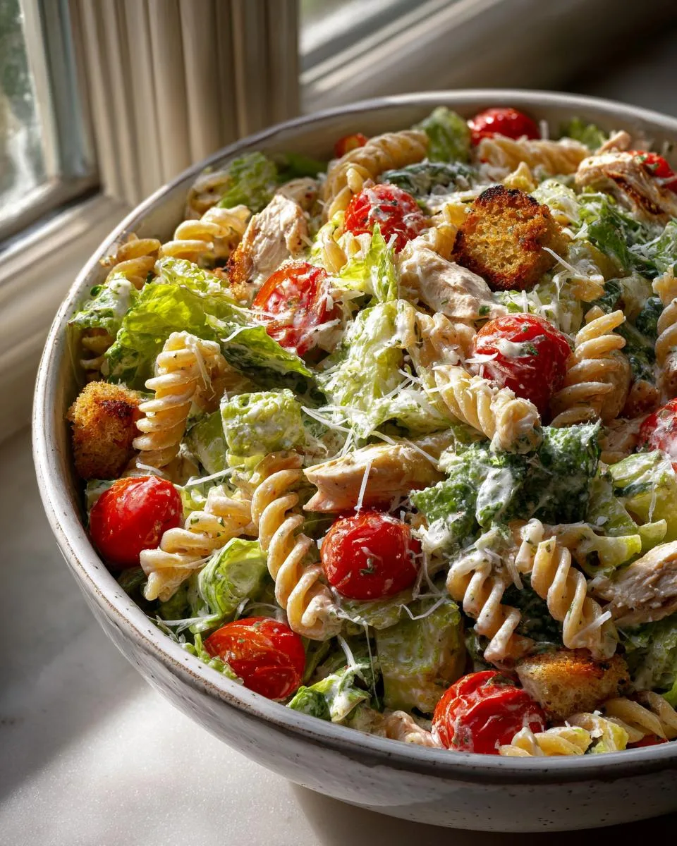 Easy Chicken Caesar Pasta Salad - detail 2