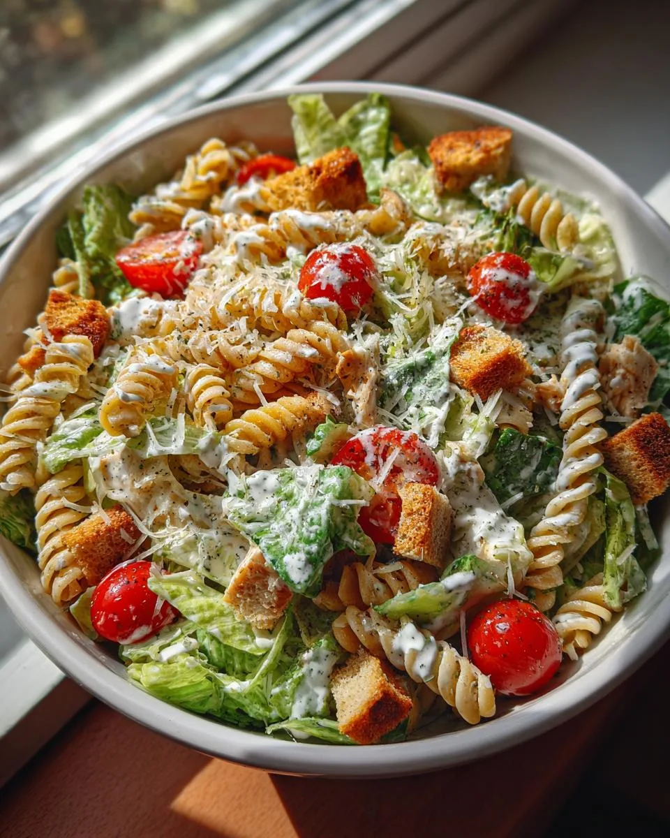 Easy Chicken Caesar Pasta Salad - detail 3