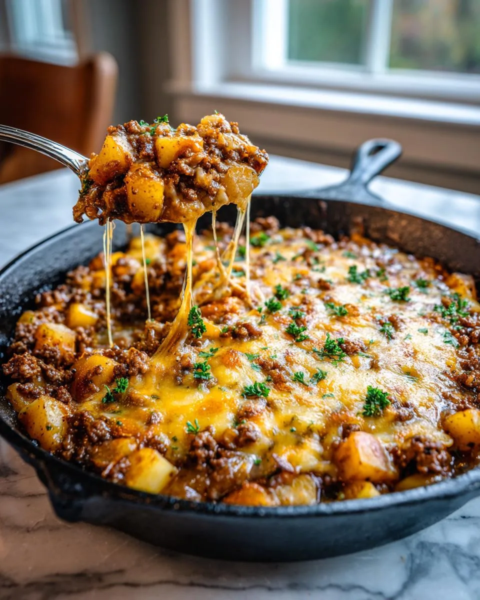 Easy One-Pan Creamy Meat & Potato Skillet - detail 1