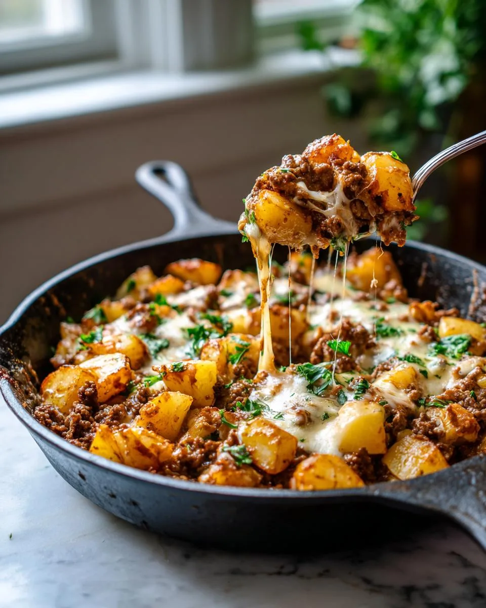 Easy One-Pan Creamy Meat & Potato Skillet - detail 3