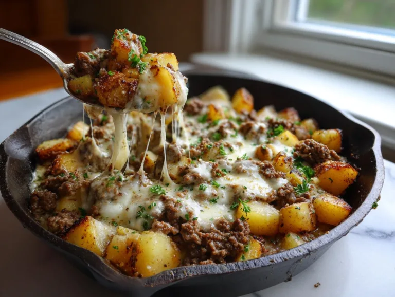 Easy One-Pan Creamy Meat & Potato Skillet