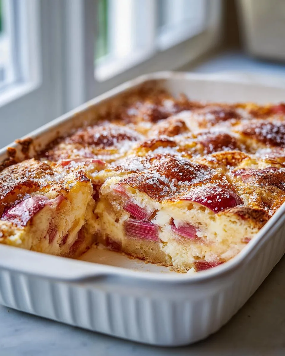 Easy Rhubarb Custard Cake Recipe - detail 3