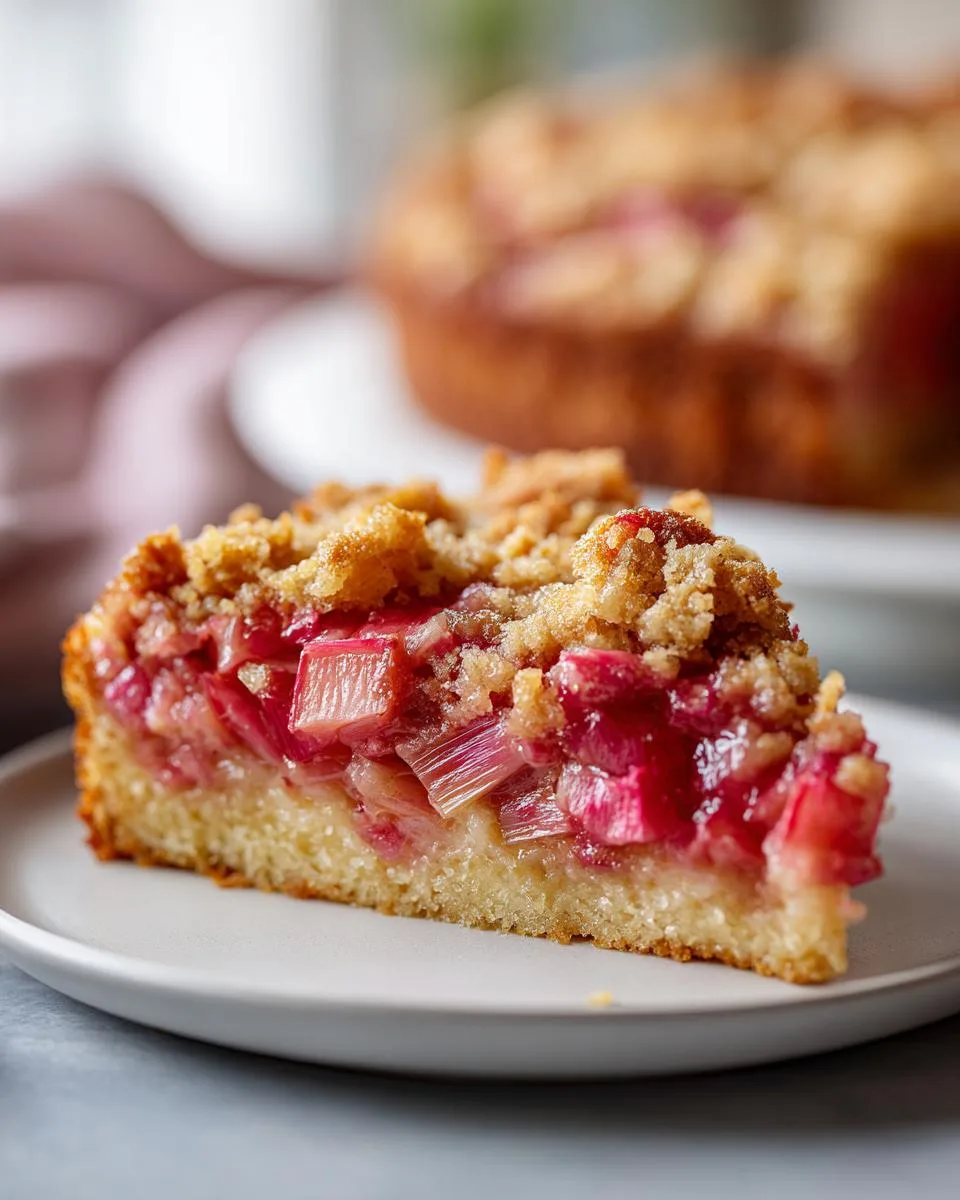 Easy Rhubarb Upside Down Cake - detail 1