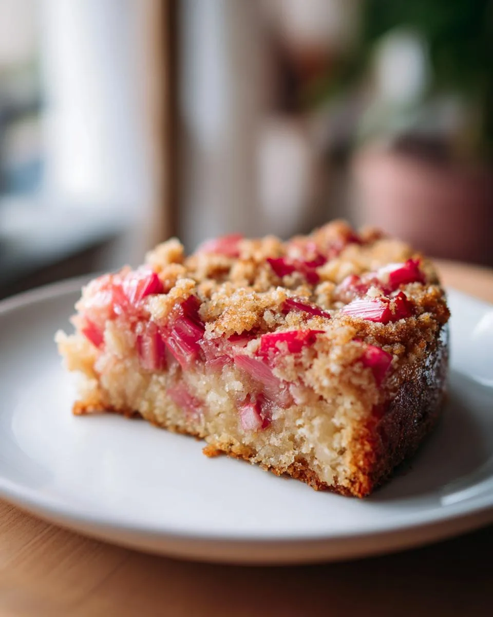 Easy Rhubarb Upside Down Cake - detail 2