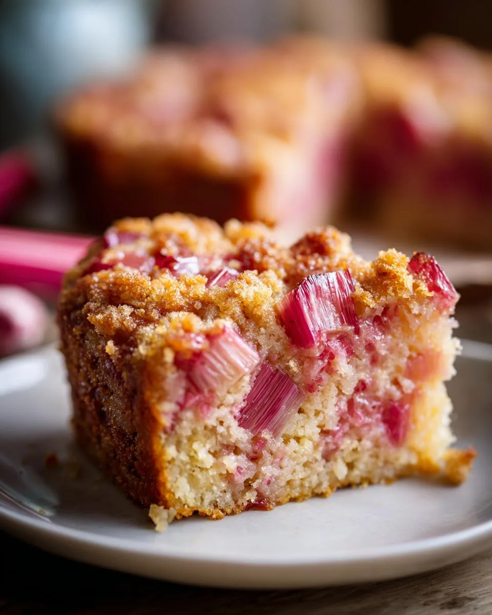 Easy Rhubarb Upside Down Cake - detail 3