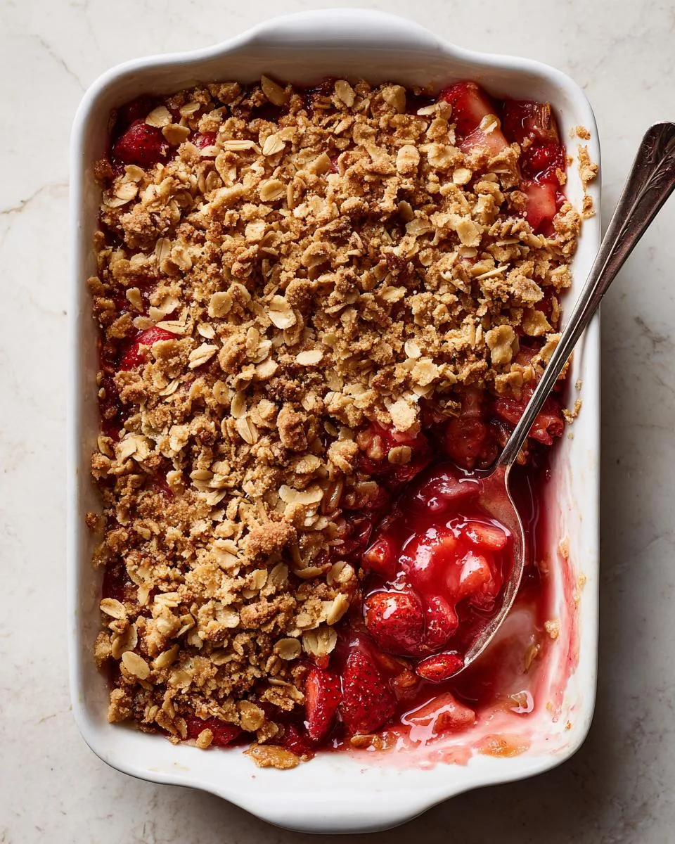 Easy Strawberry Rhubarb Crisp Recipe - detail 3