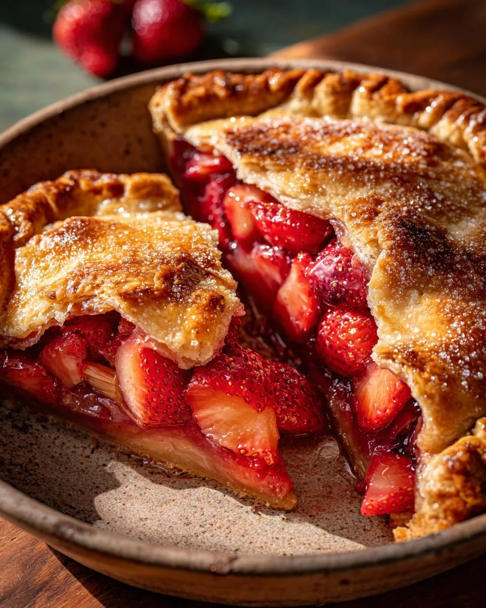 Easy Strawberry Rhubarb Galette - detail 1