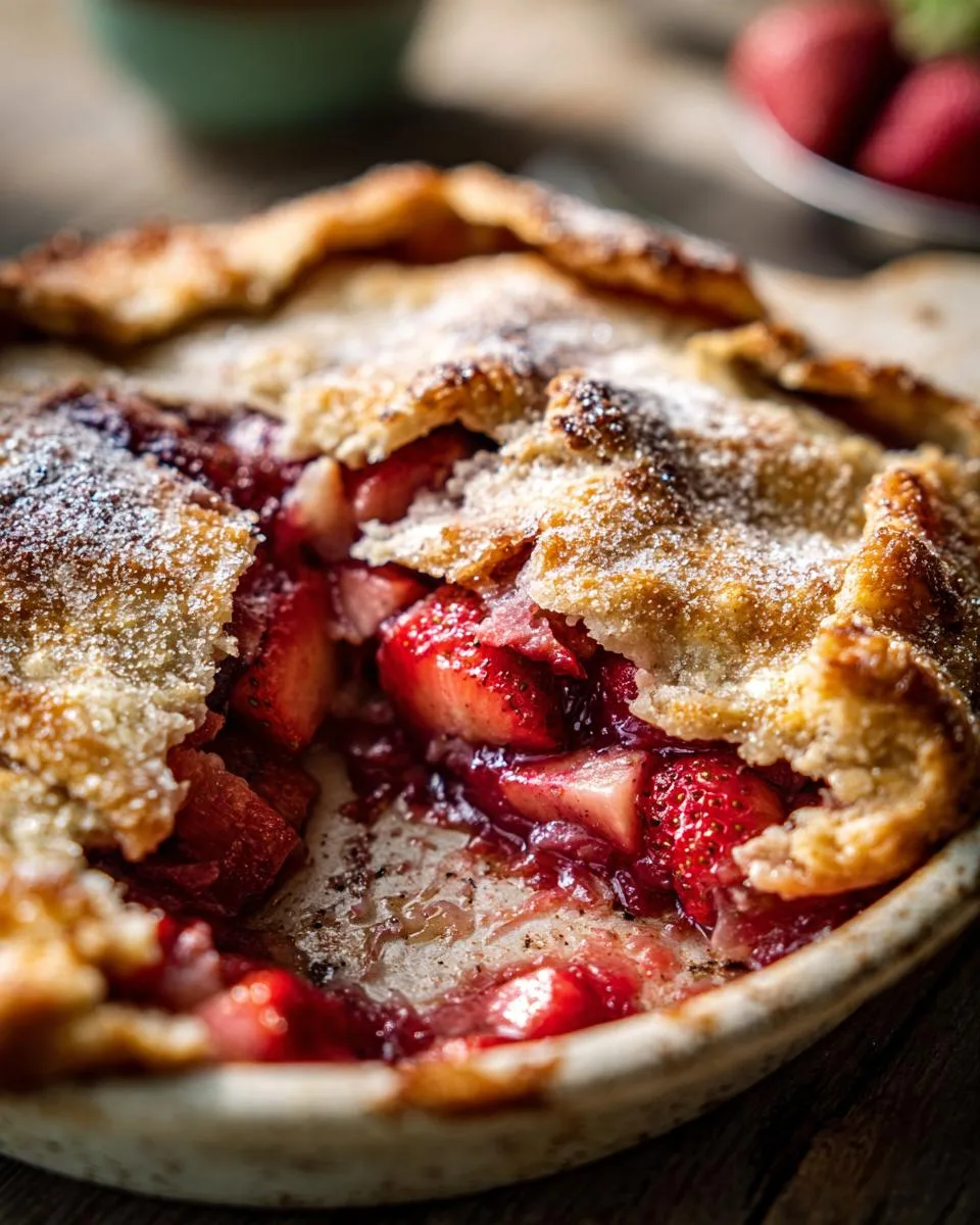 Easy Strawberry Rhubarb Galette - detail 2