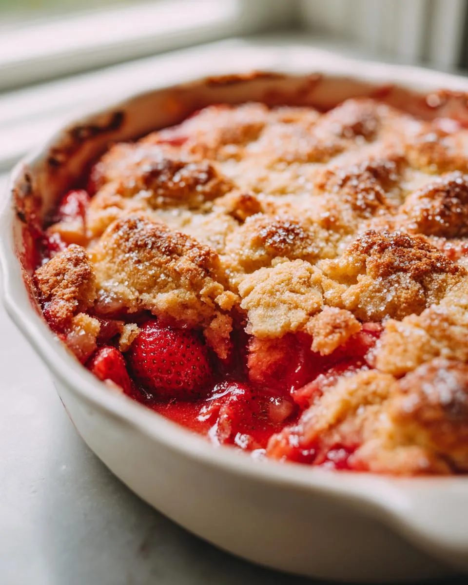 Fresh Strawberry Rhubarb Cobbler - detail 2