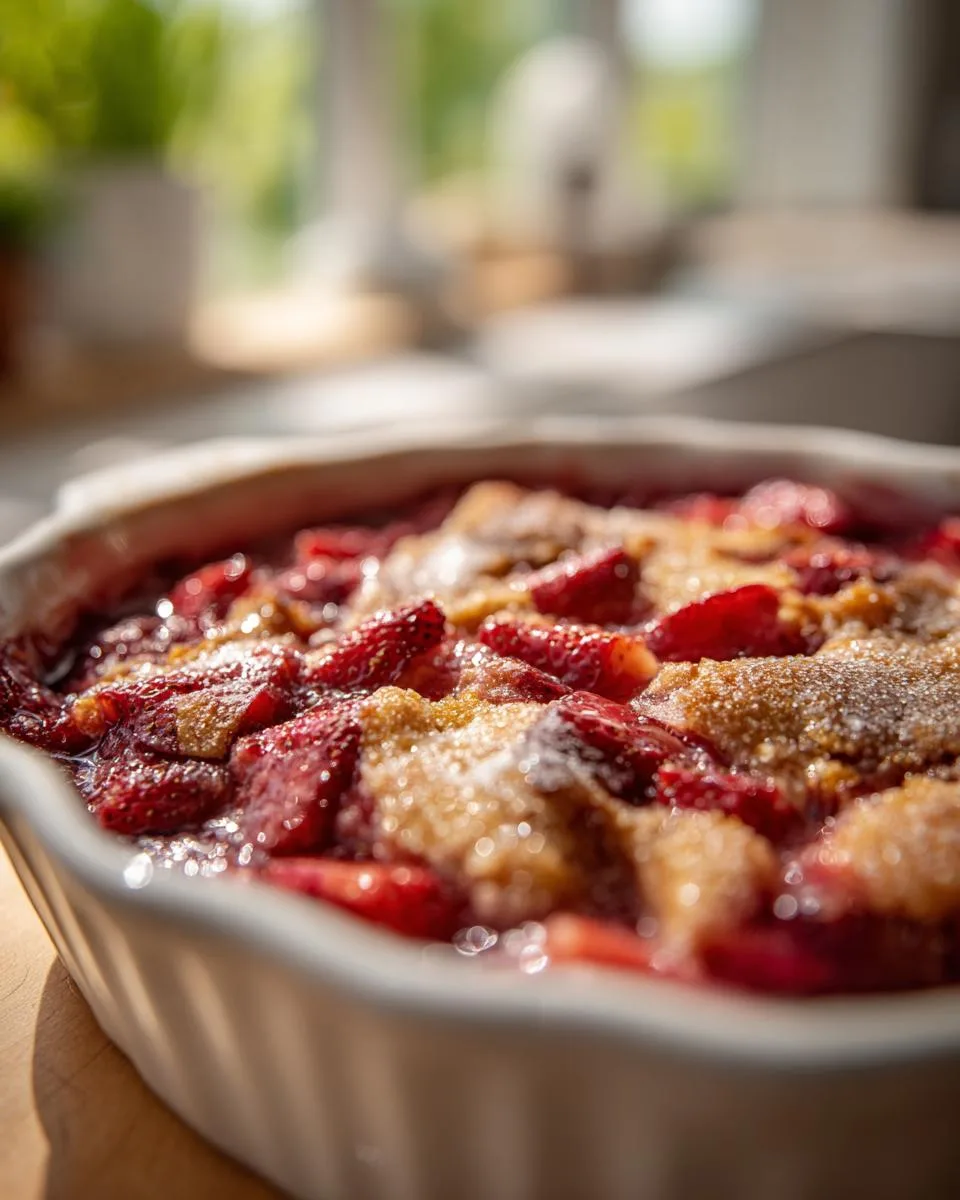 Fresh Strawberry Rhubarb Cobbler - detail 3