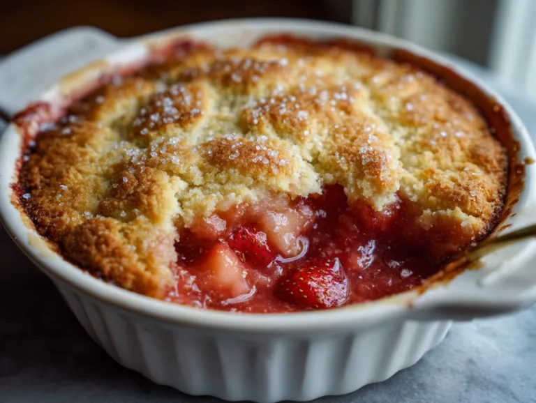 Fresh Strawberry Rhubarb Cobbler