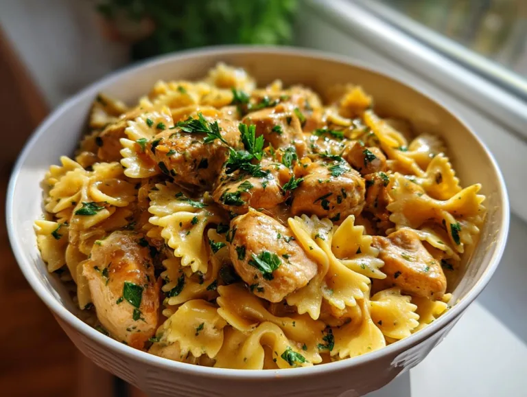 Garlic Butter Chicken with Bowtie Pasta