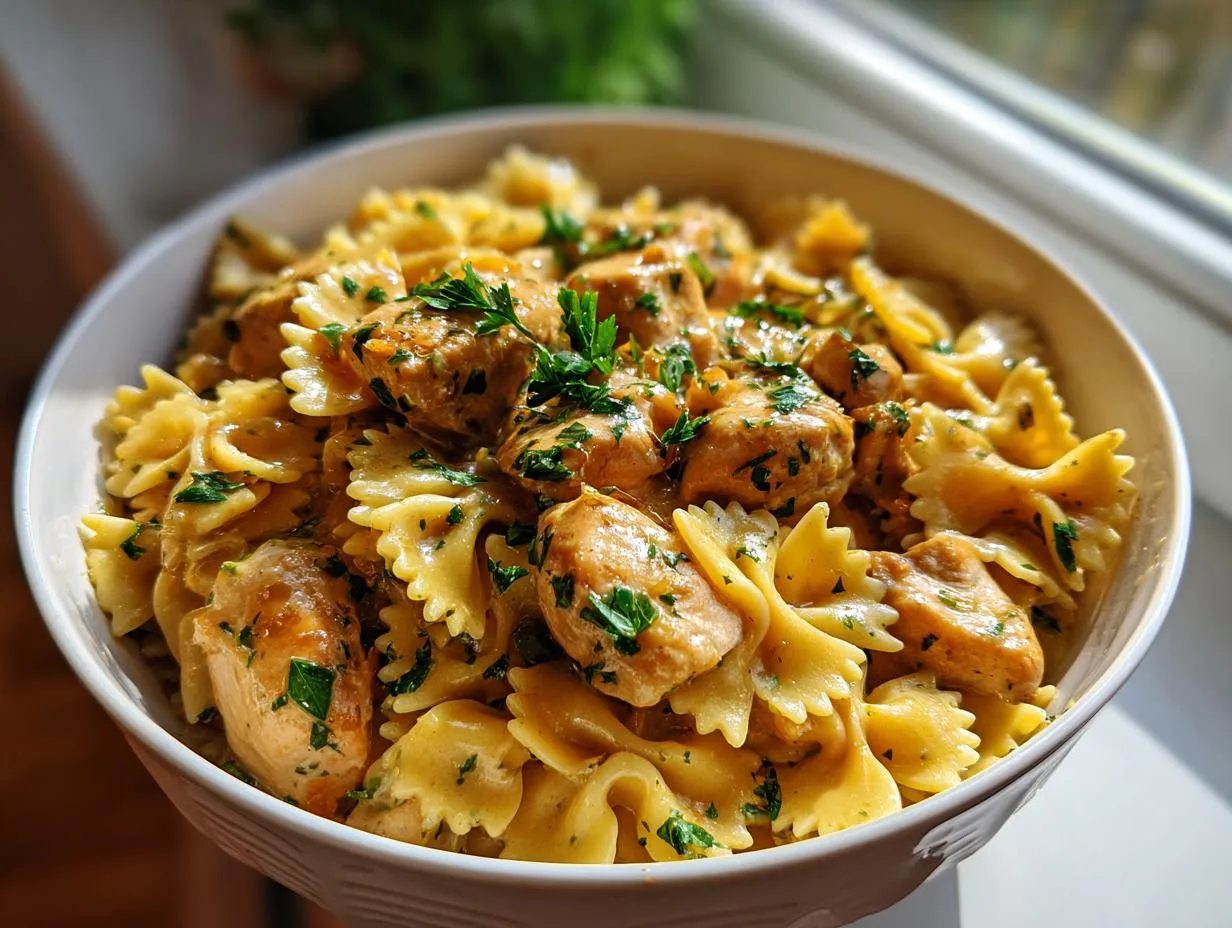 Garlic Butter Chicken with Bowtie Pasta: 5-Star Comfort Food