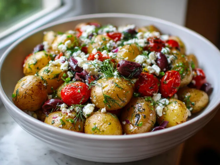 Greek Potato Salad Feta Herbs