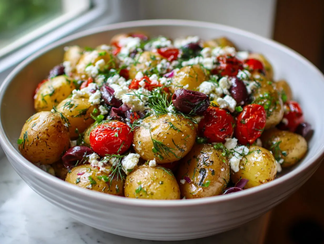 Greek Potato Salad Feta Herbs That Tastes Heavenly