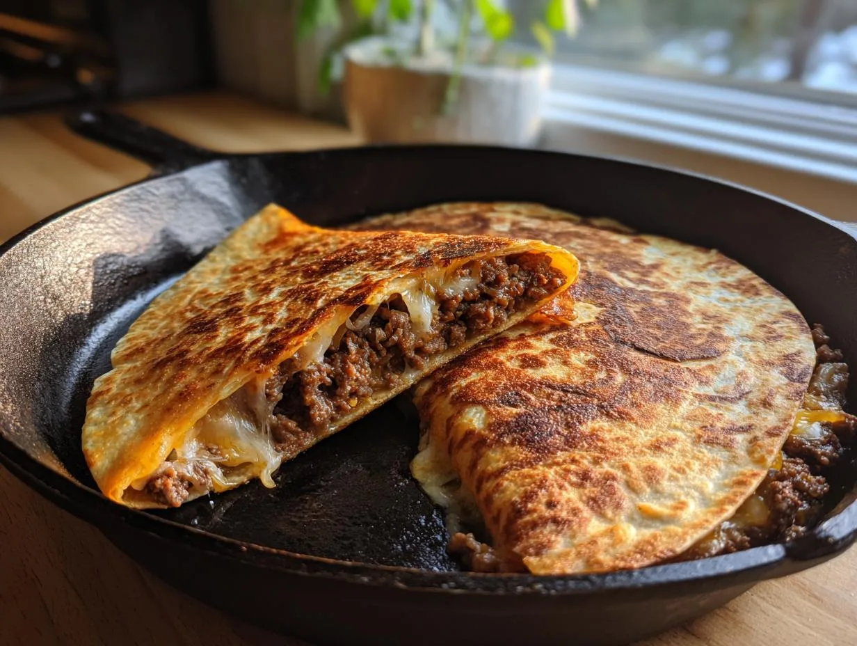 Ground Beef Quesadillas – Cheesy, Crispy & Irresistible