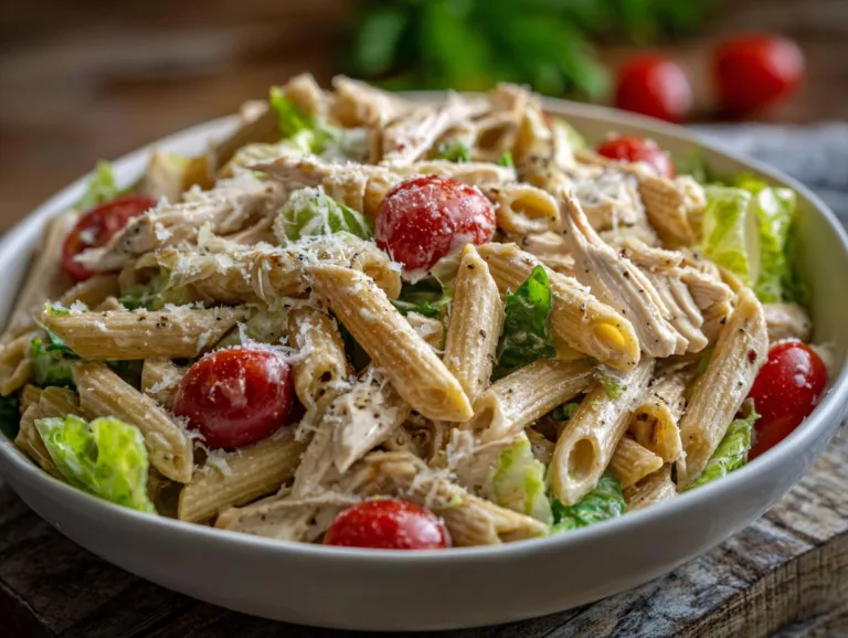 Healthy Chicken Caesar Pasta Salad
