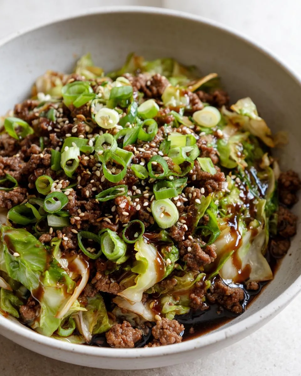 Low Carb Mongolian Ground Beef Cabbage - detail 1