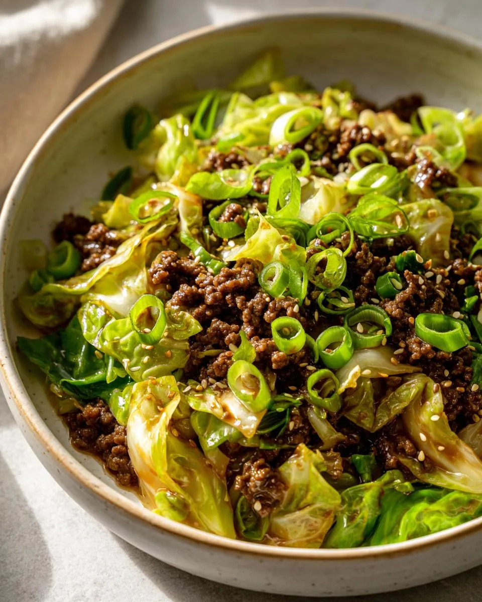 Low Carb Mongolian Ground Beef Cabbage - detail 2