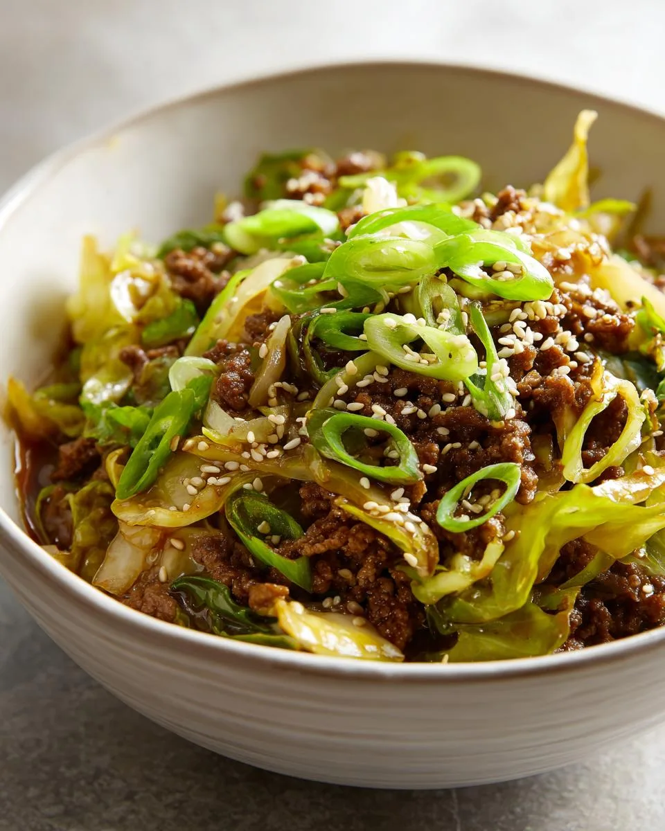 Low Carb Mongolian Ground Beef Cabbage - detail 3