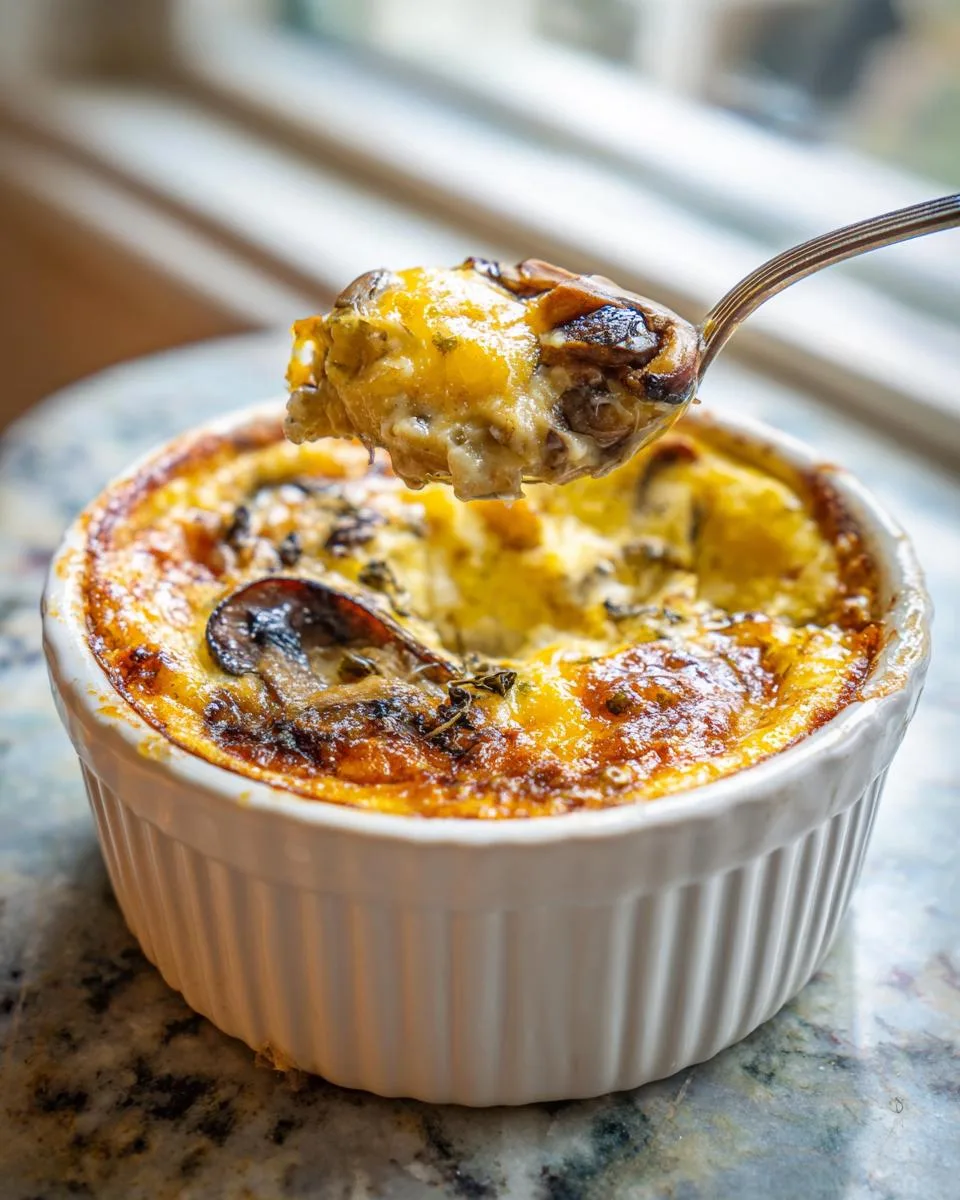 Mushroom Cheddar Egg Bake - detail 3