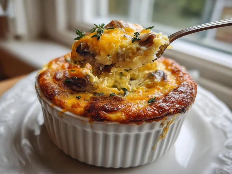 Mushroom Cheddar Egg Bake