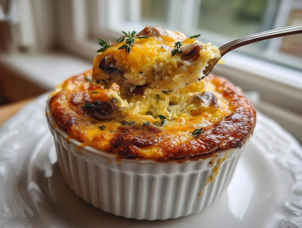 Irresistible Mushroom Cheddar Egg Bake in 4 Easy Steps