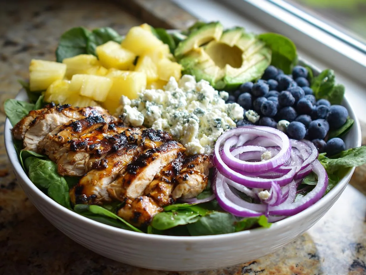 Pineapple Avocado Chicken Salad Bowl for Lazy Summer Days