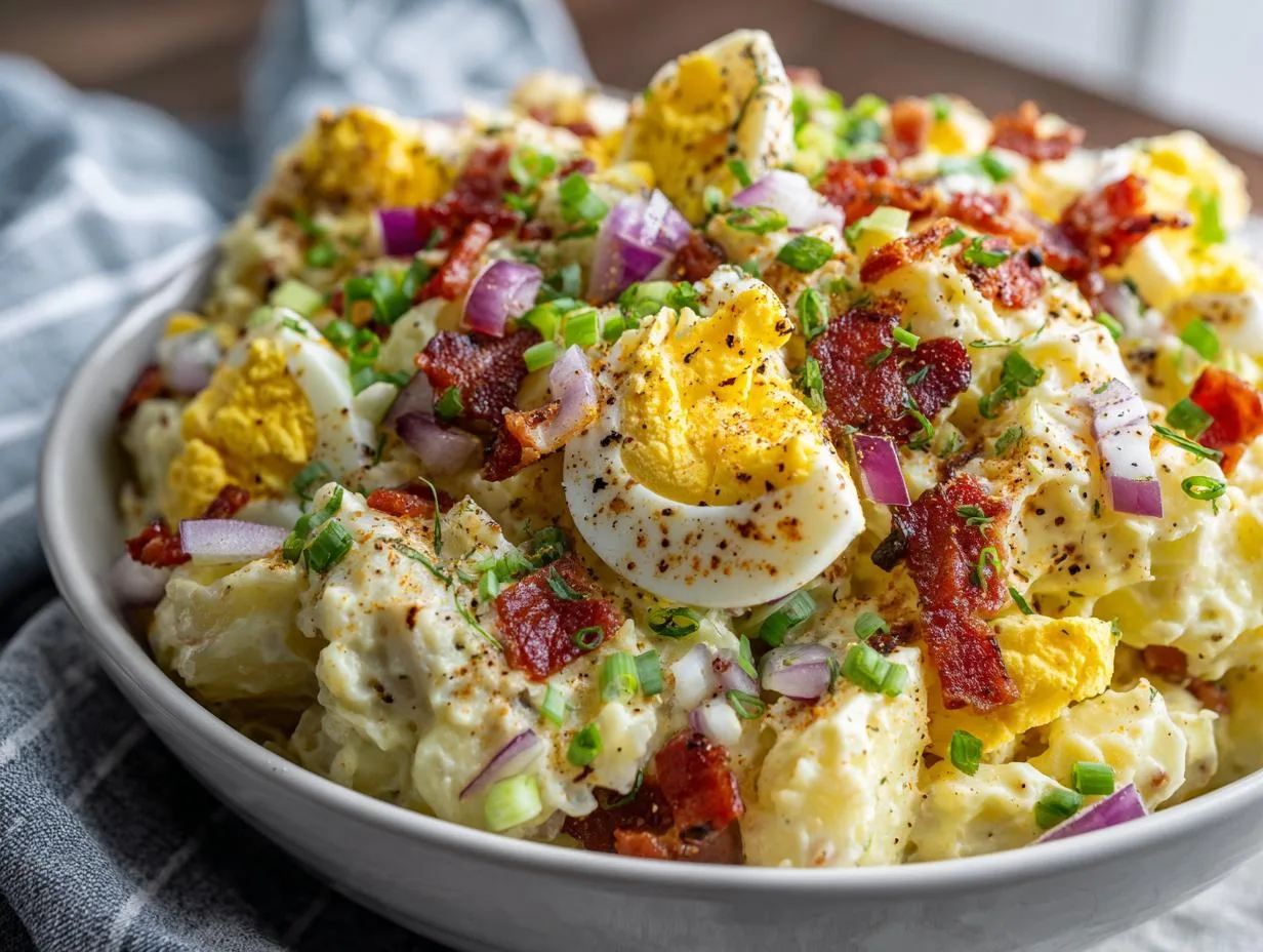 Irresistible Potluck Potato Salad Recipe with Bacon Bliss