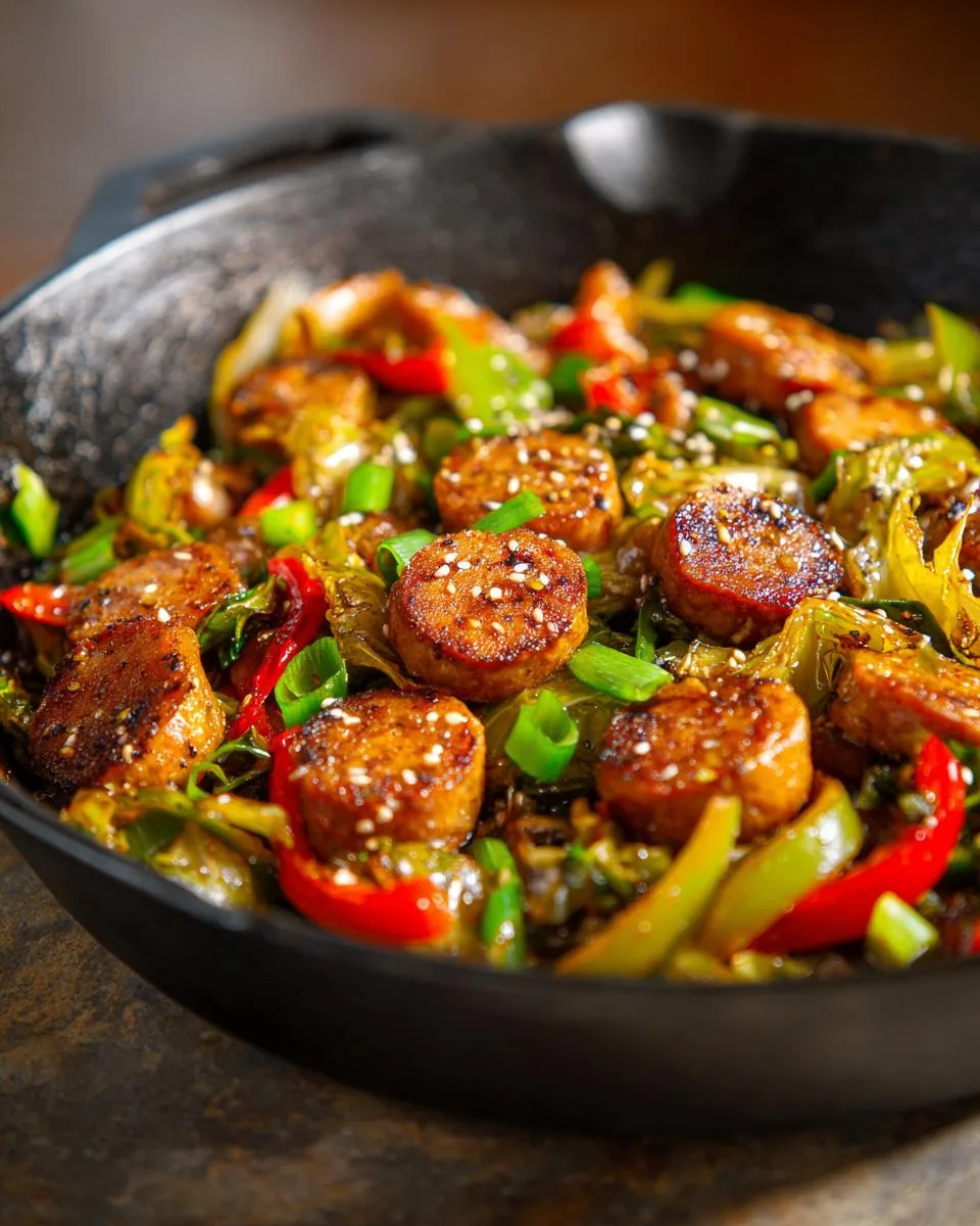Sausage and Cabbage Stir Fry - detail 3