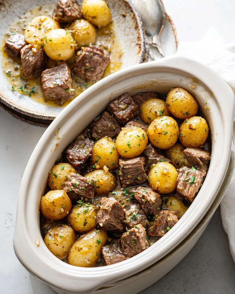 Slow Cooker Garlic Butter Beef Bites with Potatoes - detail 2