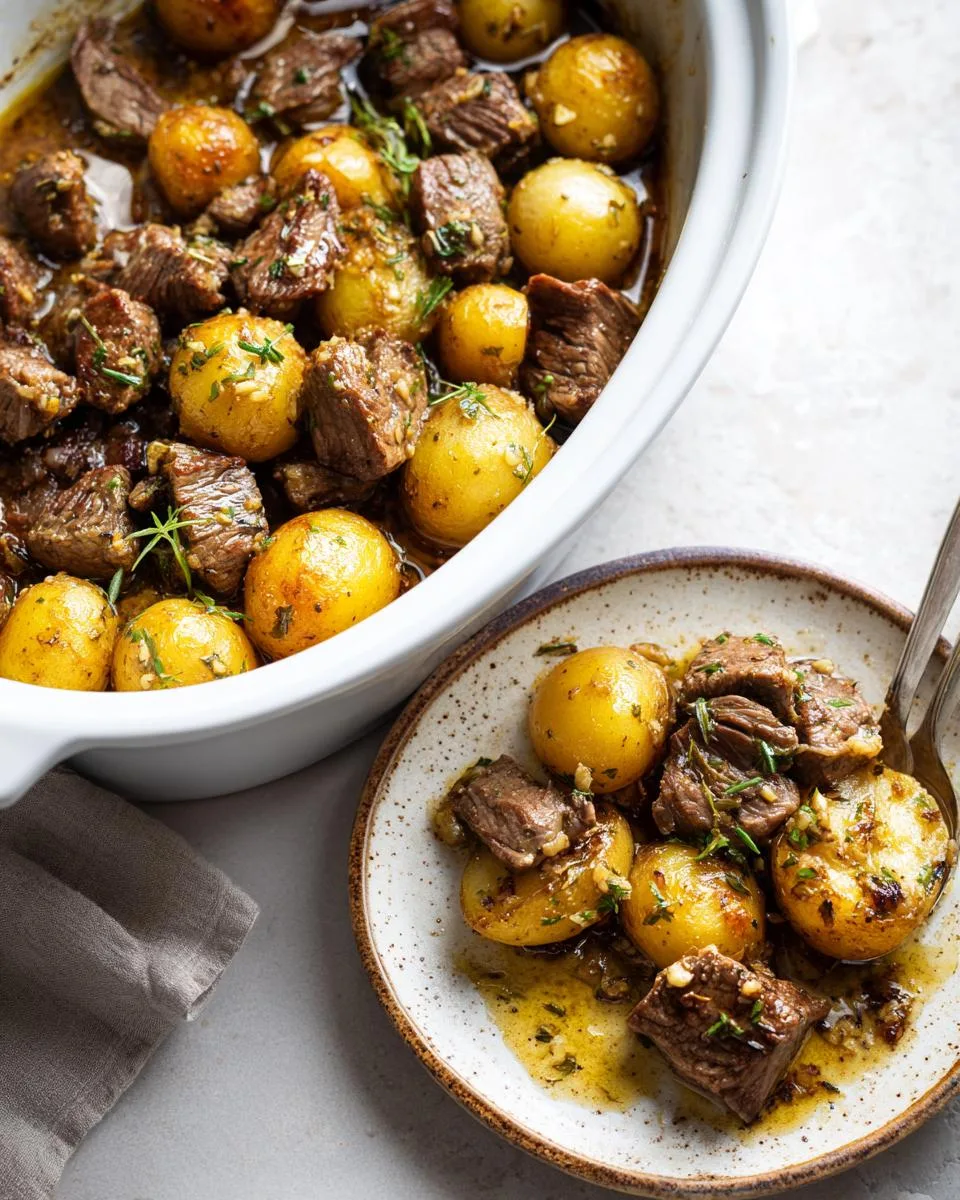 Slow Cooker Garlic Butter Beef Bites with Potatoes - detail 3